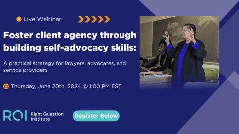 Foster client agency through building self-advocacy skills:  A practical strategy for lawyers, advocates, and service providers