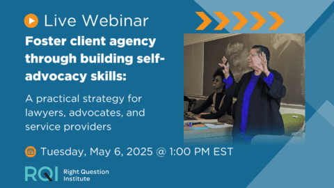 Foster client agency through building self-advocacy skills: A practical strategy for lawyers, advocates, and service providers